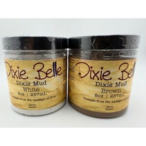 Dixie Belle Dixie Mud White and Brown 8oz Jars Furniture Filler Stencil Paste